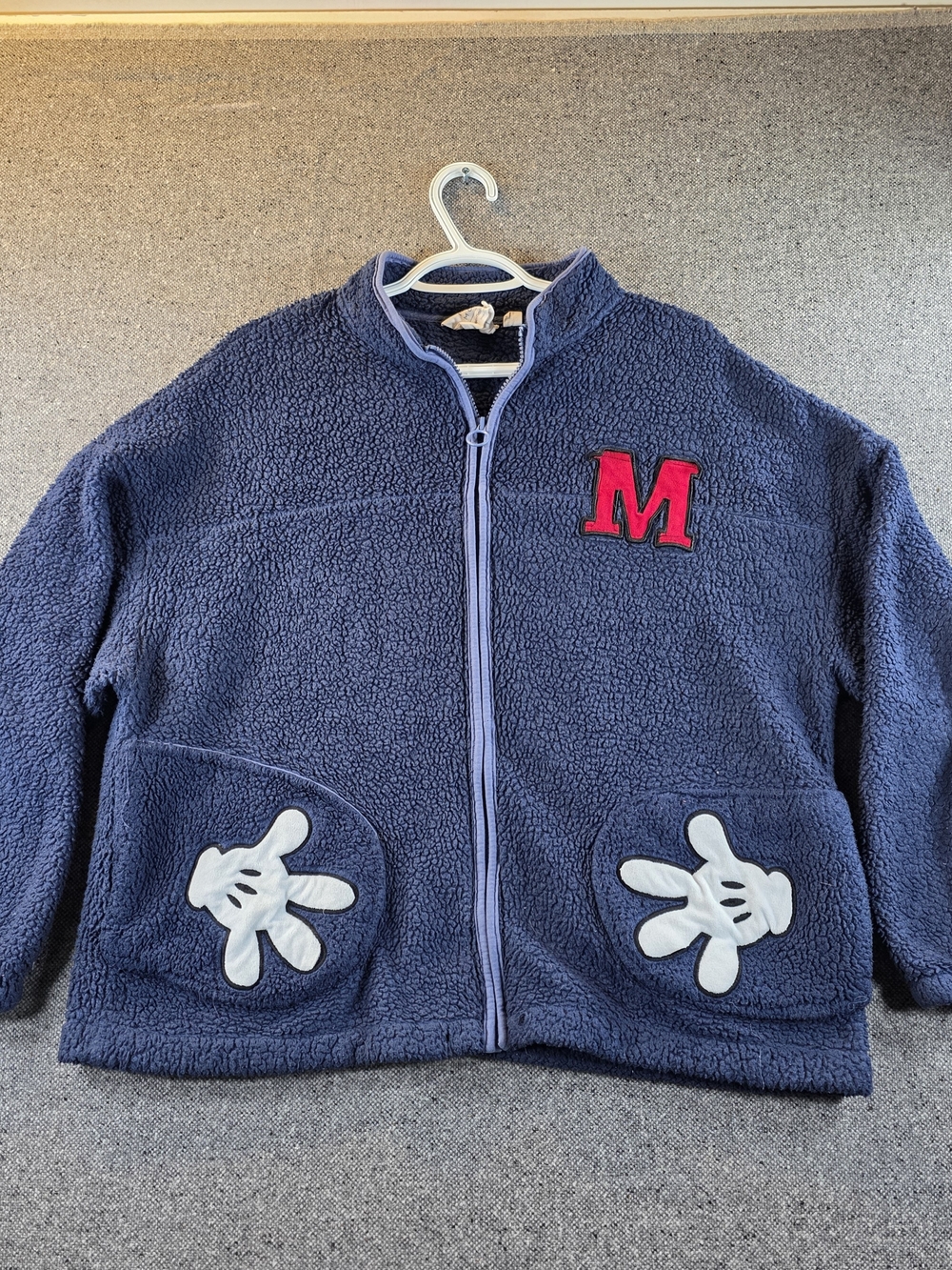 Disney Women'secret Mickey Mouse Sherpa Fleece Jacket Navy Size S